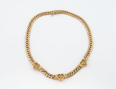 Collier ras de cou en or jaune (750) à maille...