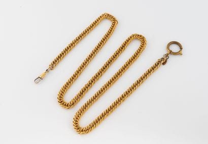 CHANEL 
Long gold-plated watch chain with...
