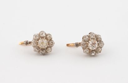Pair of yellow and white gold (750) dormeuses...