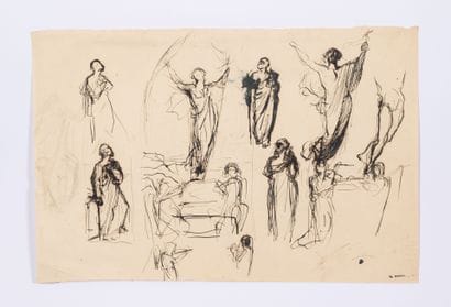 Henri LEHMANN (1814-1882)
Study of figures.
Ink...