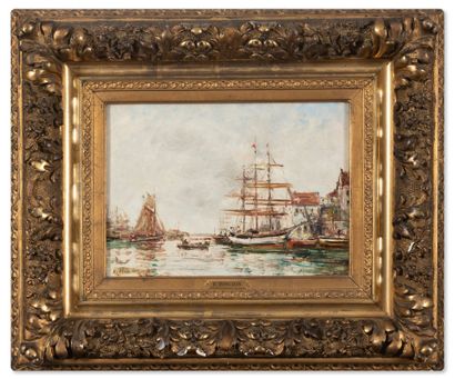 In the style of Eugène BOUDIN (1824-1898)
Sailboats...