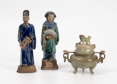 CHINA, 20th century 
- A pair of polychrome...