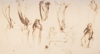 Henri LEHMANN (1814-1882)
Study of figures.
Ink...
