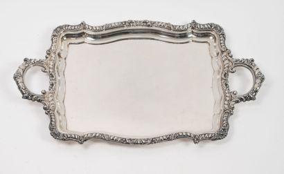 Rectangular silver tray (min. 800), with...