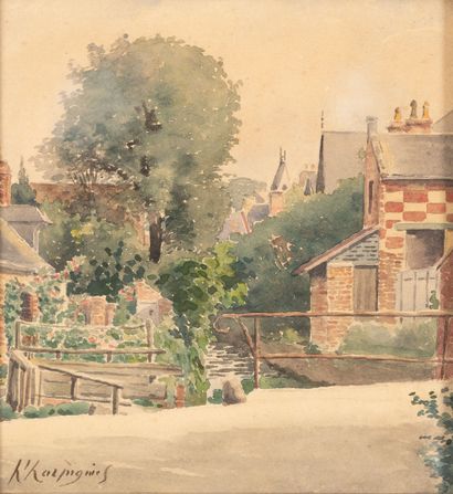 Henri HARPIGNIES (1819-1916) 
Houses and...