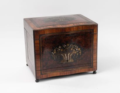 Liqueur cabinet in burr veneer and other...
