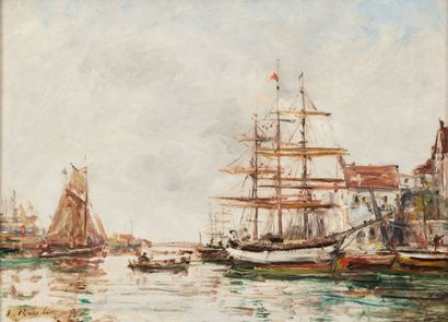 In the style of Eugène BOUDIN (1824-1898)
Sailboats...