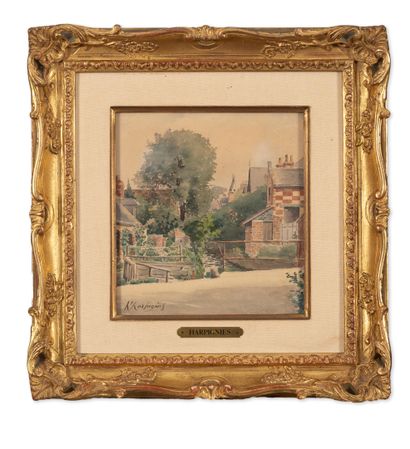Henri HARPIGNIES (1819-1916) 
Houses and...