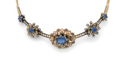 Semi-rigid necklace in partially blackened...