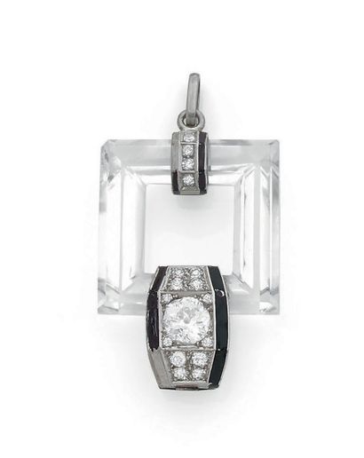 A brooch element transformed into a pendant,...