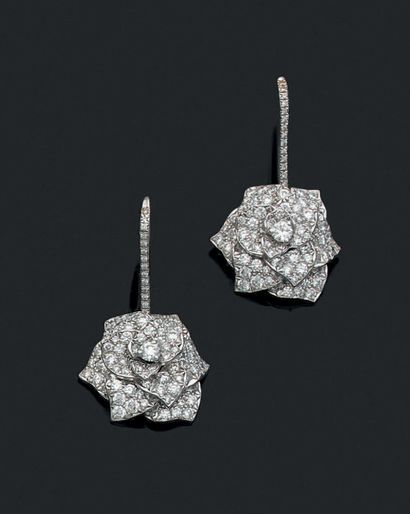 PIAGET
Pair of white gold (750) dormeuses...