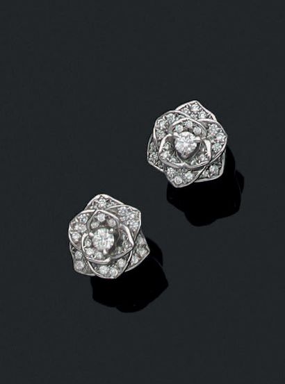 PIAGET
Pair of earrings in white gold (750)...