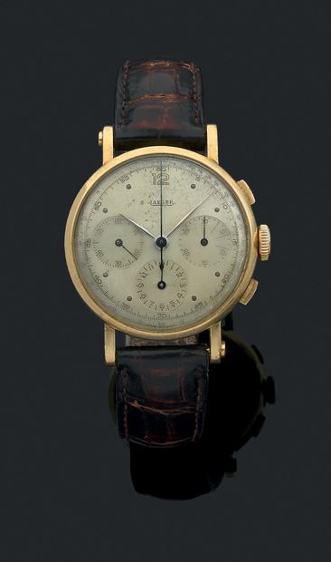 JAEGER
Beautiful gold (750 thousandths) chronograph...
