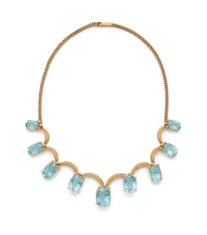 Beau collier guirlande en or jaune (750)...