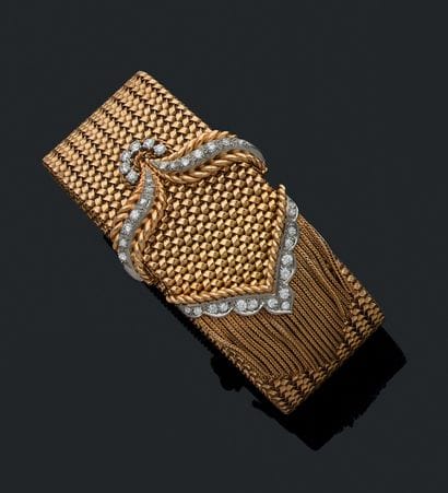 Elégant bracelet ceinture à maille tressée...