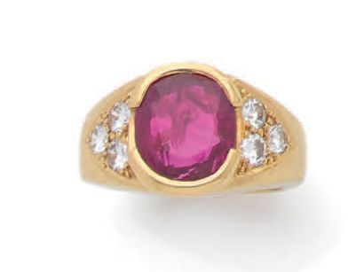 Wedding band ring in gold (750 thousandths),...