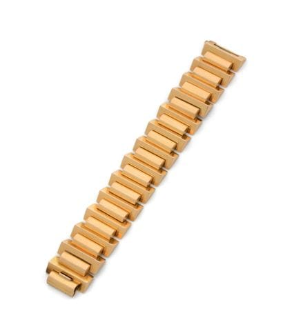 Bracelet Tank articulé en or jaune (750)...
