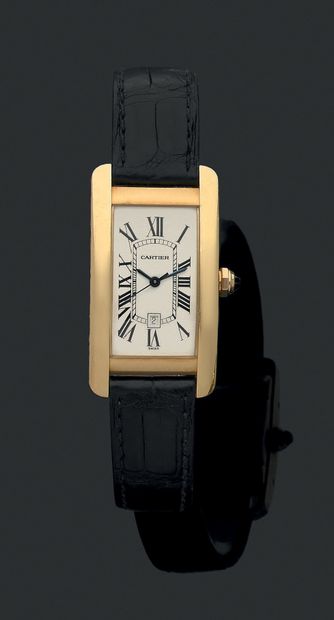 CARTIER
Men's wristwatch, American Tank model.
Slightly...