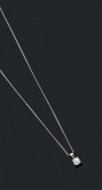 Necklace consisting of a 750 white gold forçat...