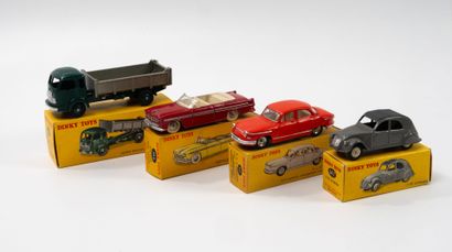 DINKY TOYS FRANCE
Lot including :
-2 CV Citroën...