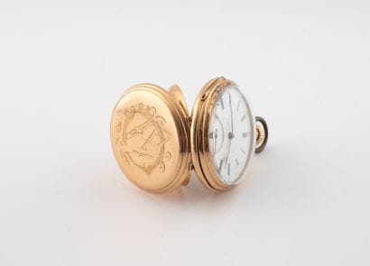 Yellow gold (750) gousset watch, CA numerals.
Dial...