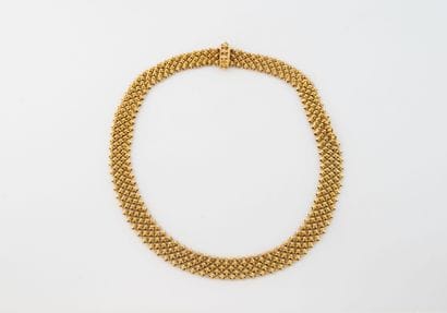 Yellow gold (750) necklace with articulated...
