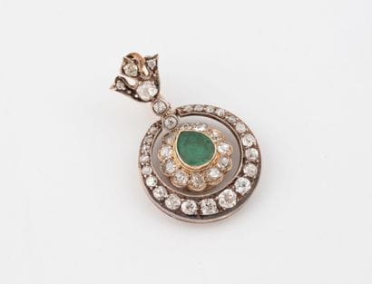 Antique yellow gold (585) and silver (min.800)...