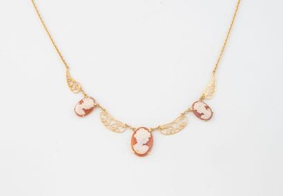 Yellow gold (750) forçat link necklace, the...