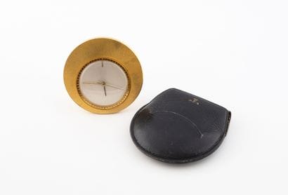 JAEGER LECOULTRE 
Round brushed gold-plated...