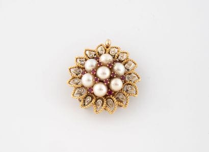Yellow and white gold (750) ratchet clasp...