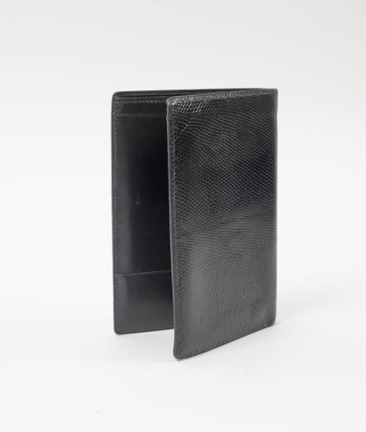 Beautiful black lizard wallet with black...