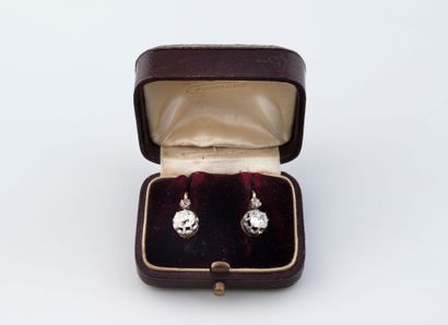Pair of yellow and white gold (750) dormeuses...