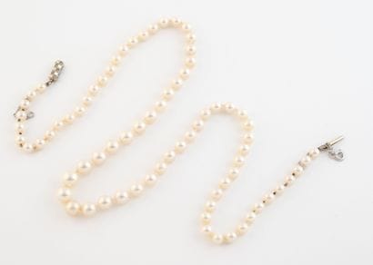 Necklace of cultured pearls.
Tubular ratchet...