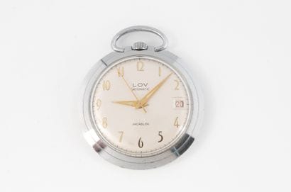 LOV
A steel collar watch.
Dial with silvered...