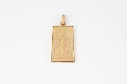 Rectangular pendant in yellow gold (750)...