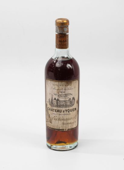 CHÂTEAU D'YQUEM
1 bottle, 1918. 
Marquis...