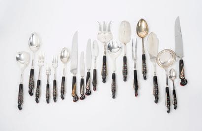 HADDAD, Lebanon
Large silver-plated menagère...