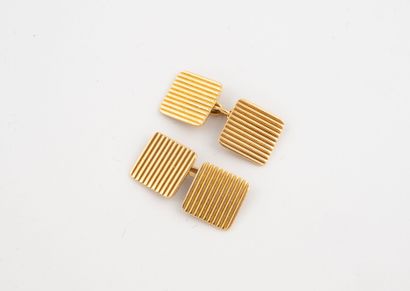 Pair of yellow gold (750) cufflinks with...