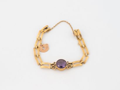 Yellow gold (750 & 375) bracelet with openwork...