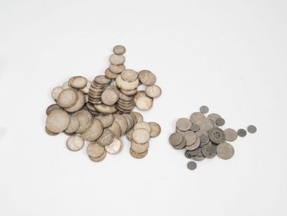 French Republic
Lot of silver coins including...
