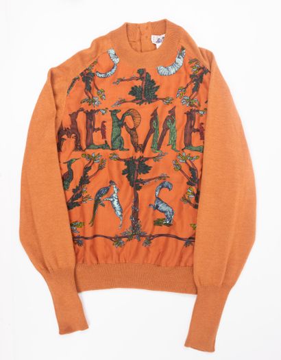 HERMES 
Cashmere and silk sweater with animal...