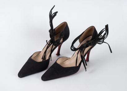 Christian LOUBOUTIN
Pair of black canvas...
