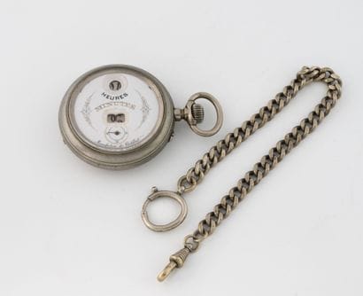 CORTEBERT
Steel two-window pocket watch.
Plain...