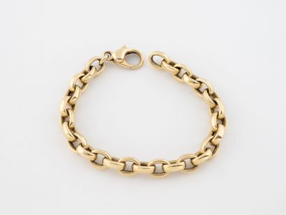 Hollow forçat link bracelet in yellow gold...