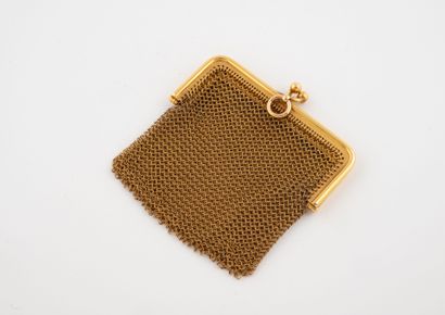 Small purse in yellow gold (750) with mesh...