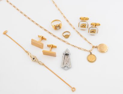 Lot ede jewelry n gilded metal including...