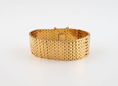 Flexible bracelet in yellow gold (750) with...