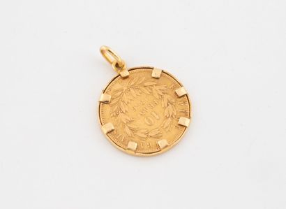 A 10 franc gold Napoléon III barehead coin,...