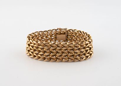 Ribbon bracelet in yellow gold (750) with...
