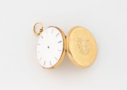 Pocket watch in yellow gold (750).
The caseback...
